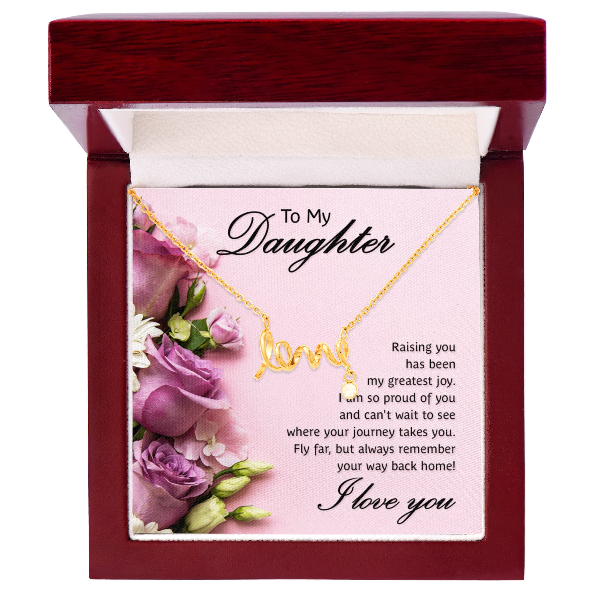 To My Daughter Greatest Joy Scripted Love Necklace