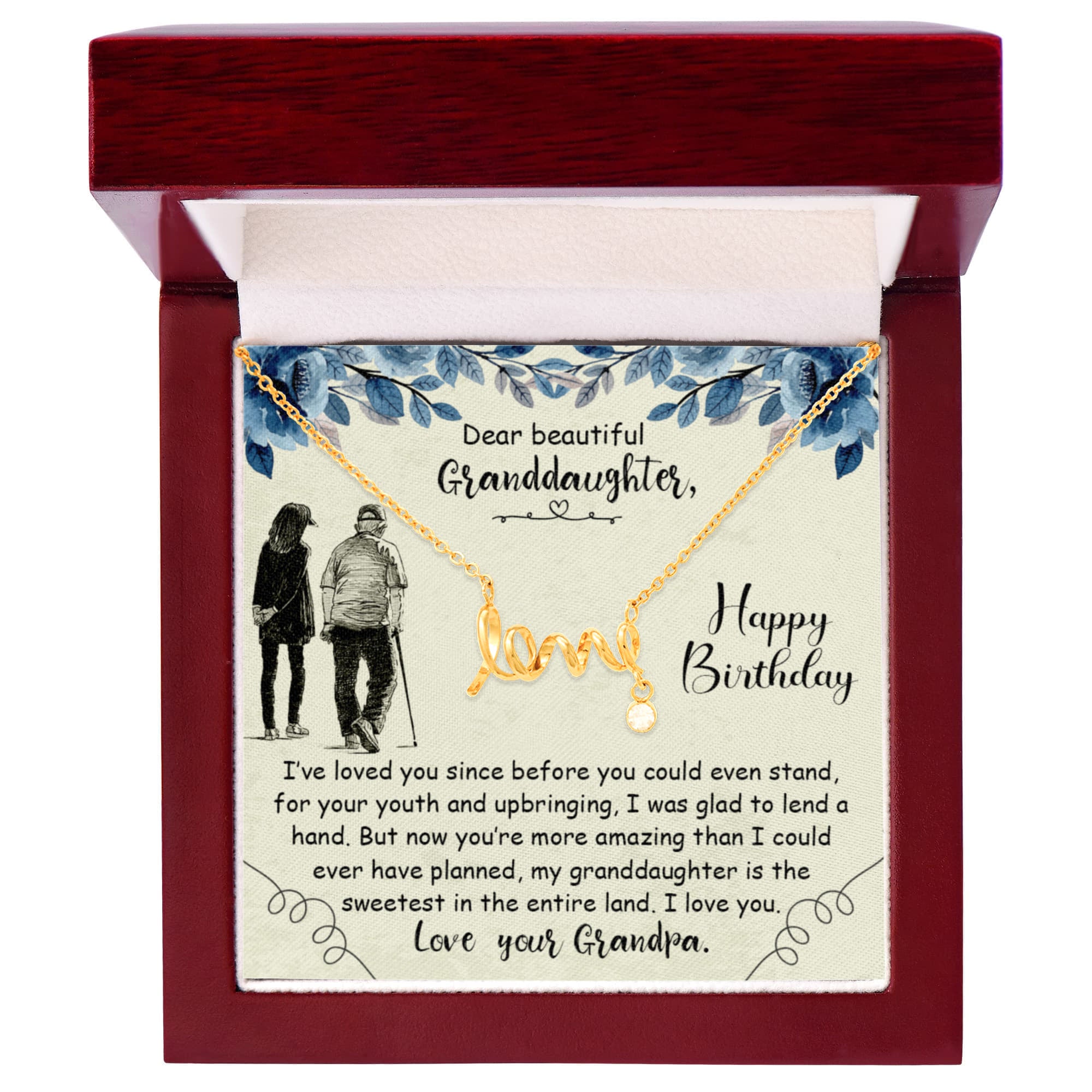 Dear Beautiful Granddaughter - Scripted Love Necklace