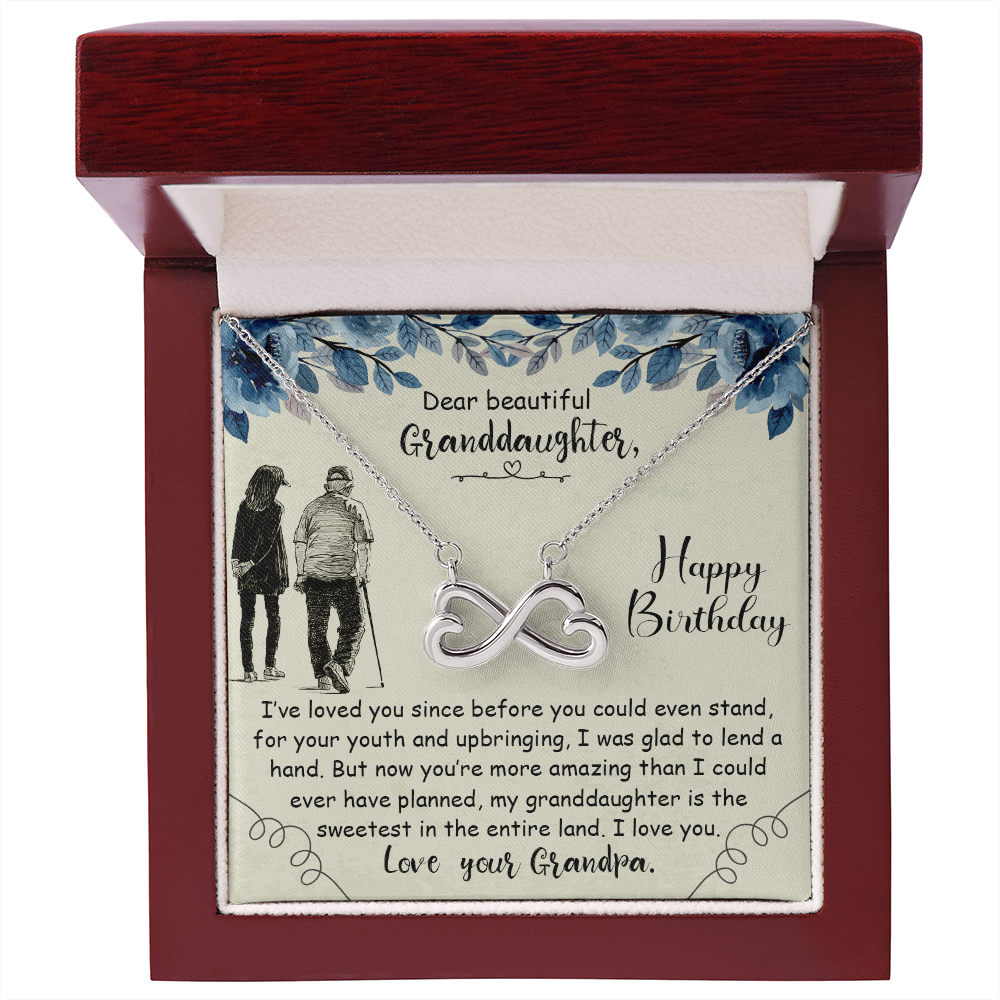 Beautiful Granddaughter Happy Birthday From Grandpa Endless Love Necklace