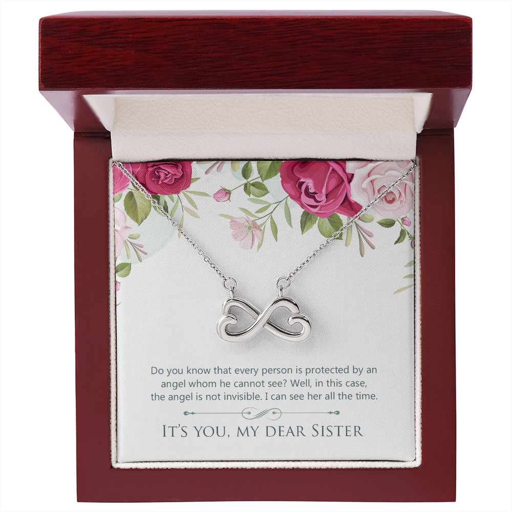 Dear Sister My Guardian Angel Endless Love Necklace