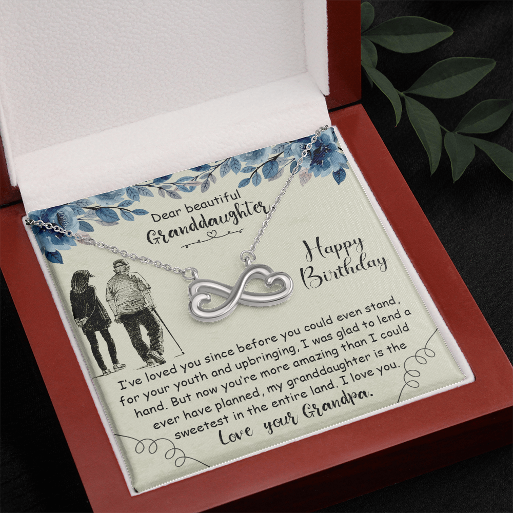 Beautiful Granddaughter Happy Birthday From Grandpa Endless Love Necklace
