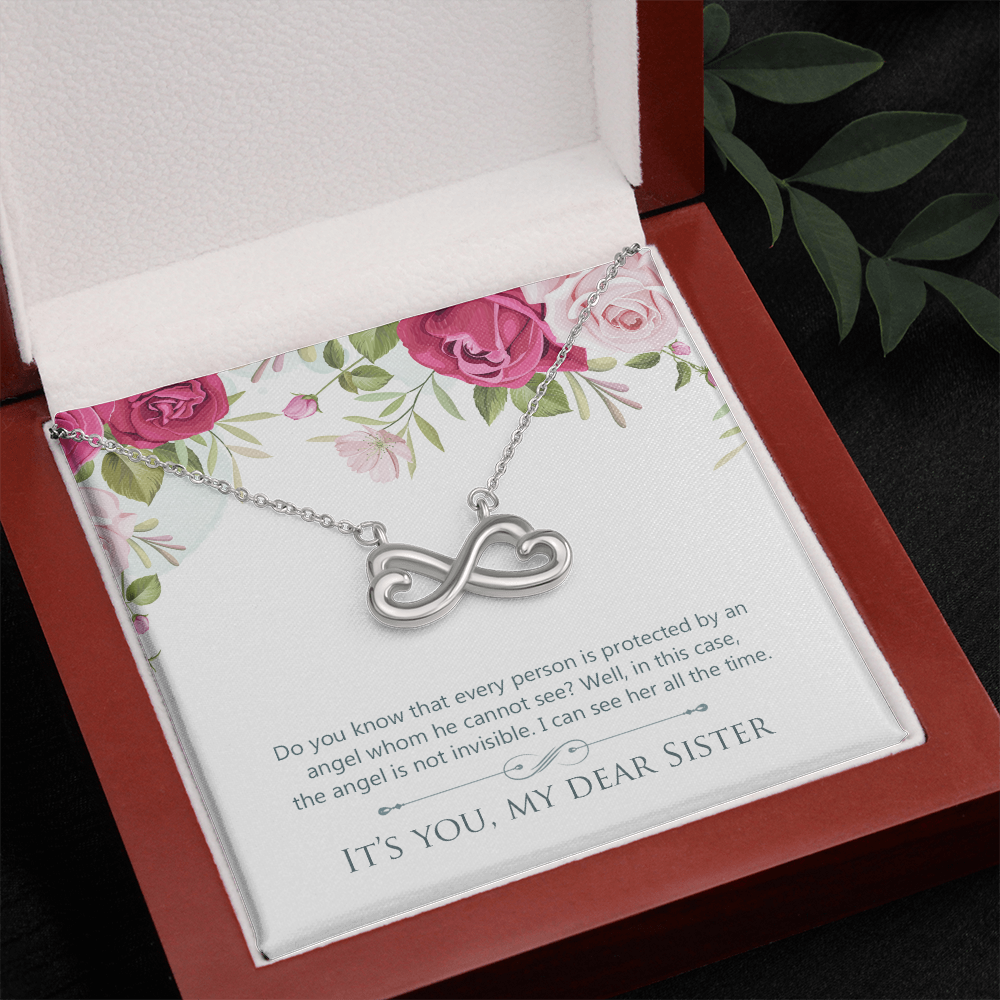Dear Sister My Guardian Angel Endless Love Necklace