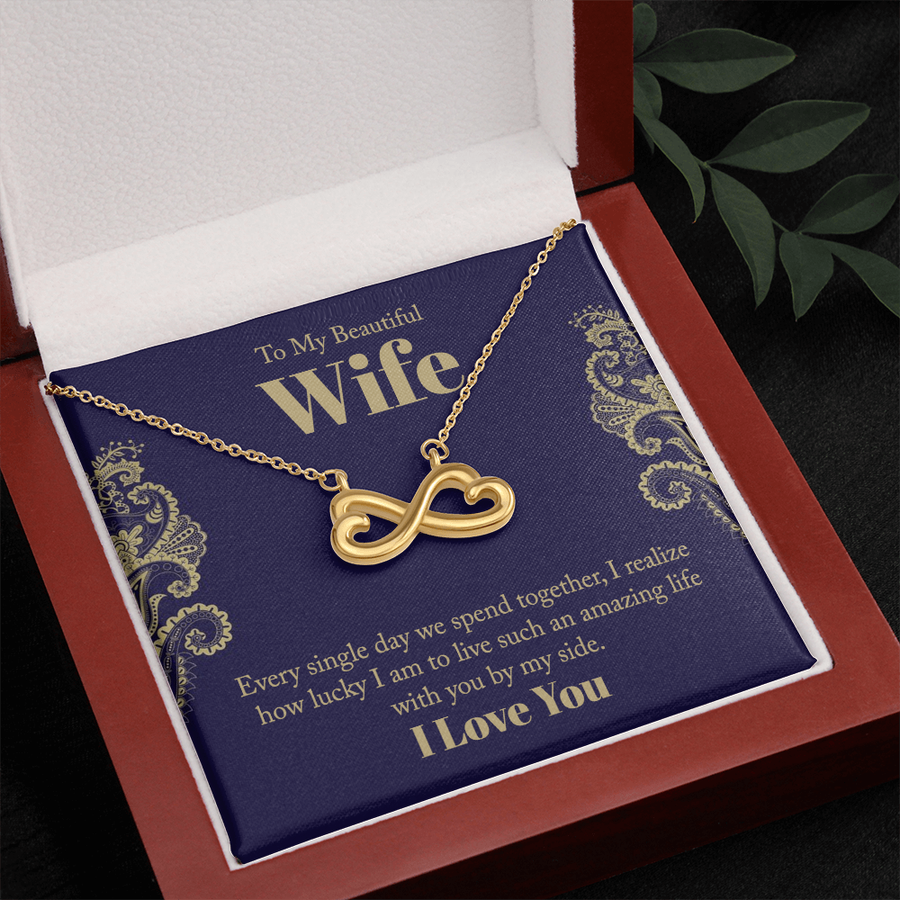 Beautiful Wife Lucky I Am Endless Love Necklace