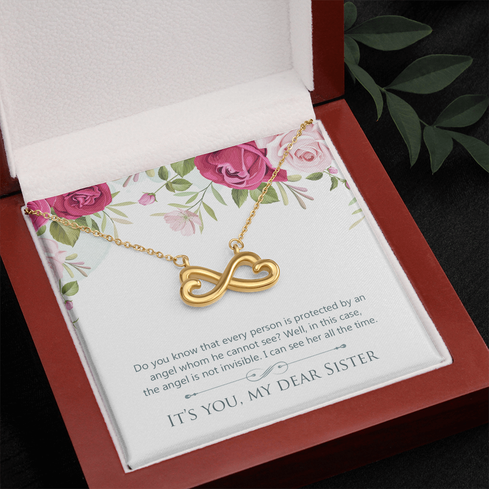 Dear Sister My Guardian Angel Endless Love Necklace
