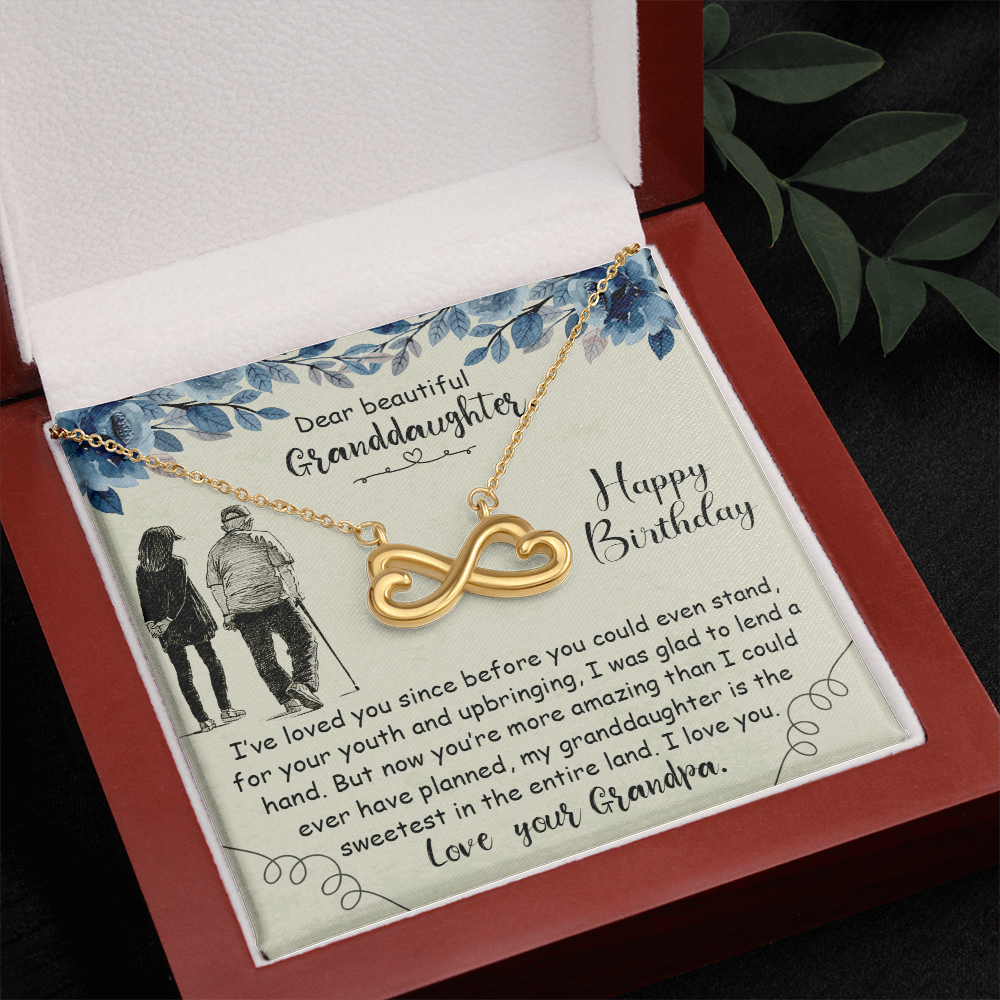 Beautiful Granddaughter Happy Birthday From Grandpa Endless Love Necklace