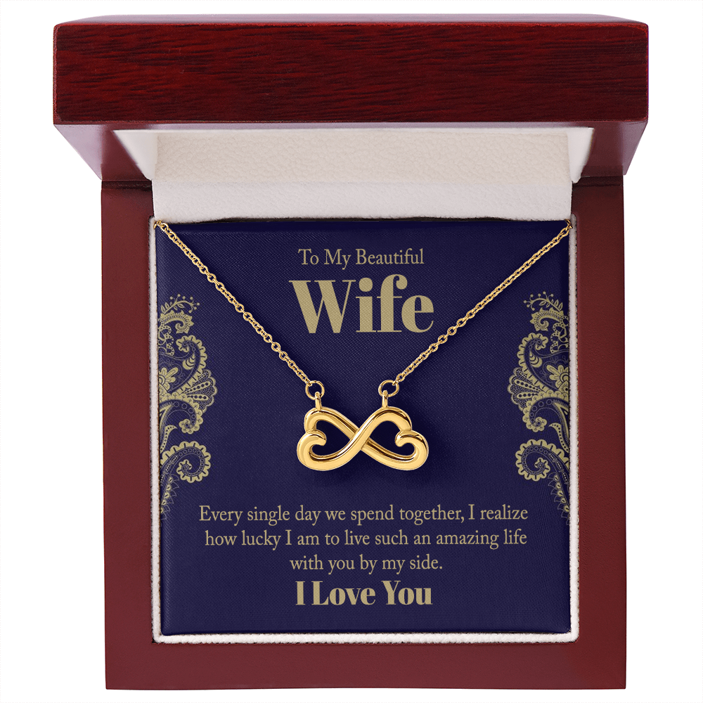 Beautiful Wife Lucky I Am Endless Love Necklace