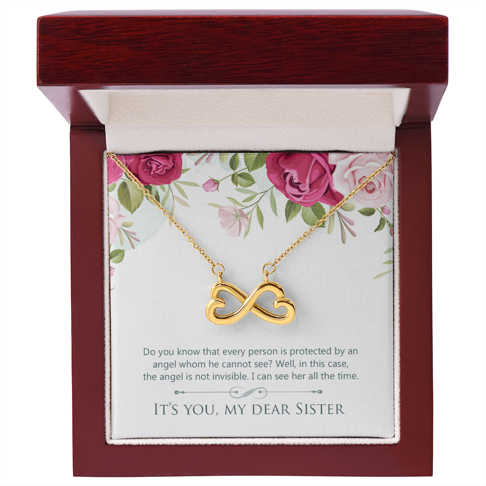Dear Sister My Guardian Angel Endless Love Necklace