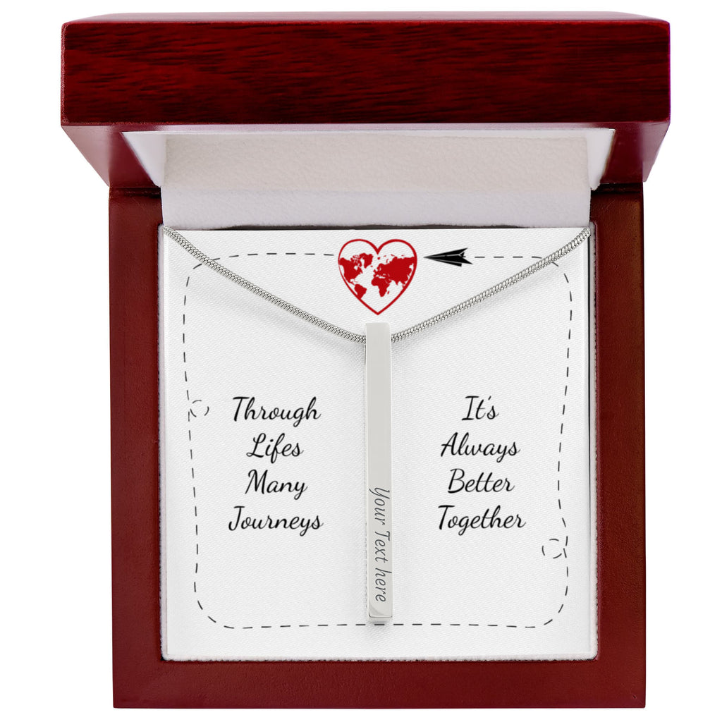 Always Better Together 4-Sided Engraved Stick Necklace