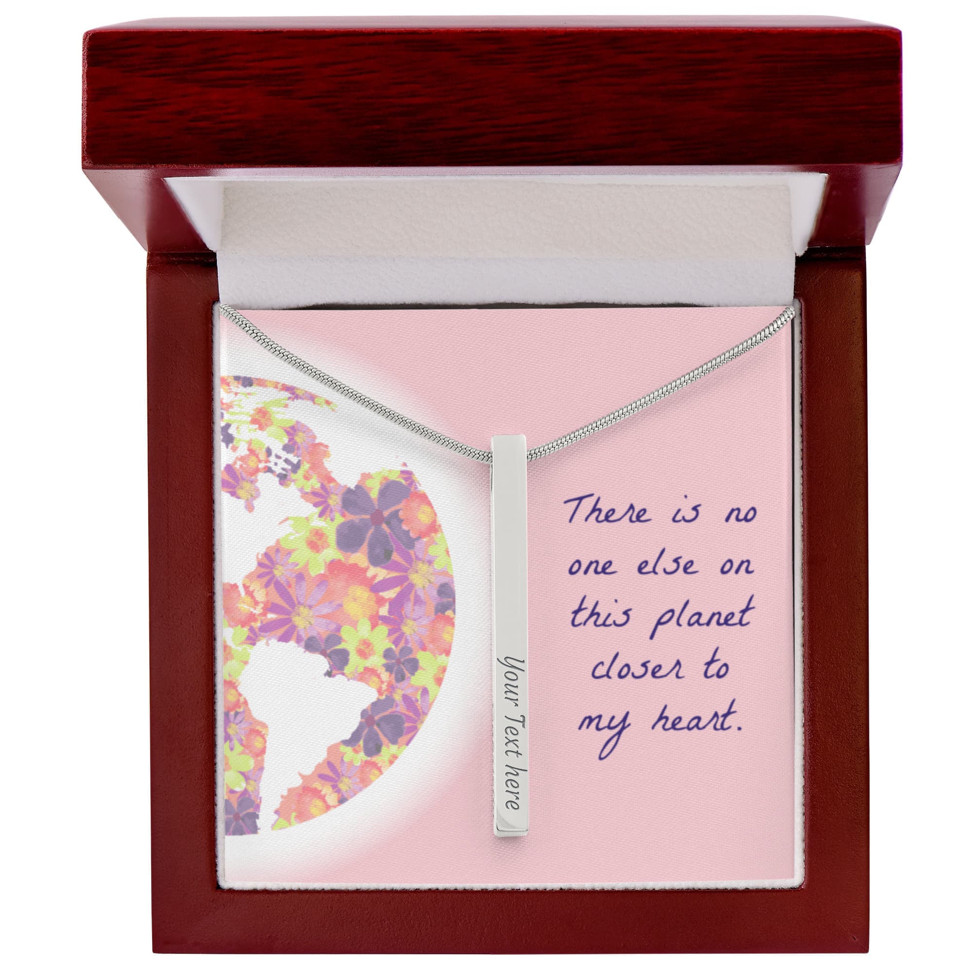 Closer to My Heart 4-Sided Engraved Stick Necklace