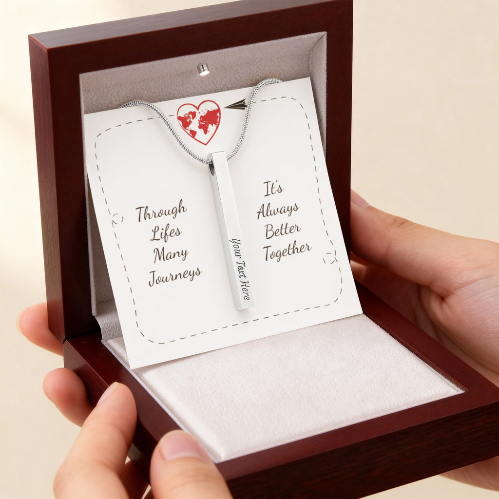 Always Better Together 4-Sided Engraved Stick Necklace
