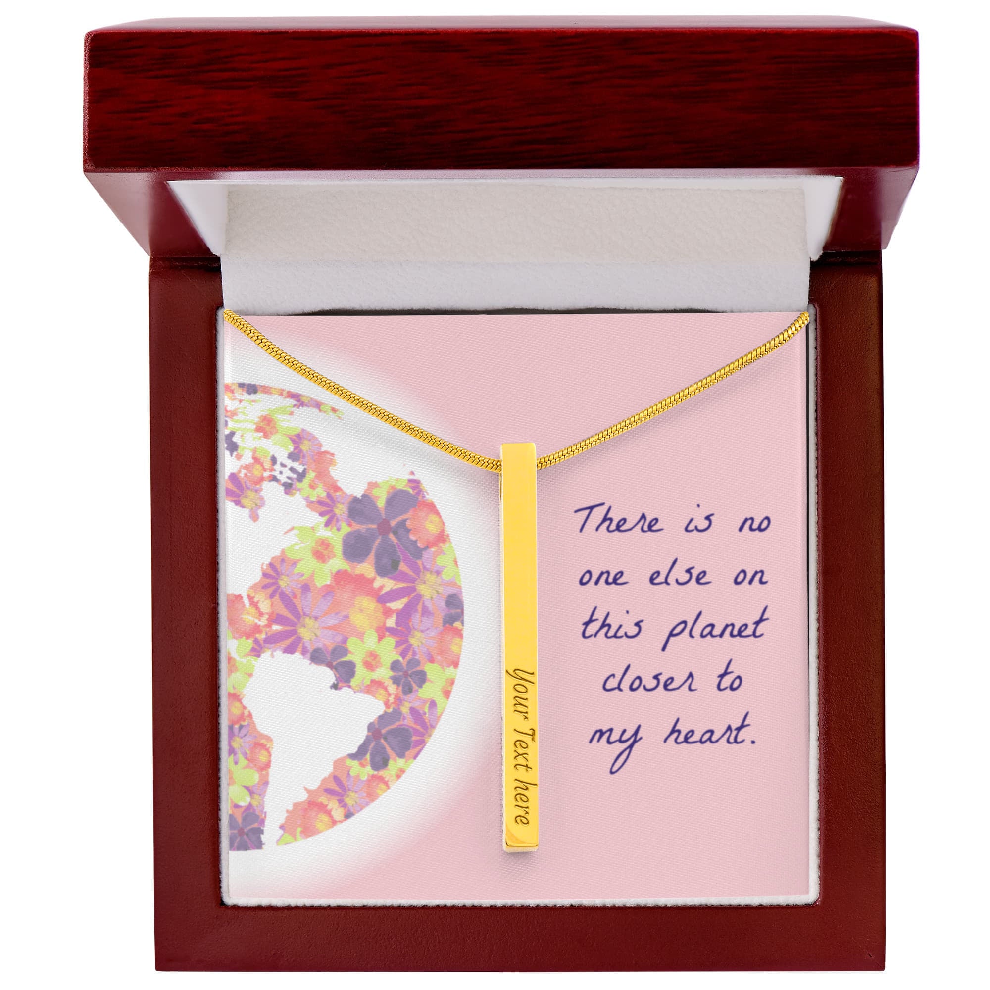 Closer to My Heart 4-Sided Engraved Stick Necklace