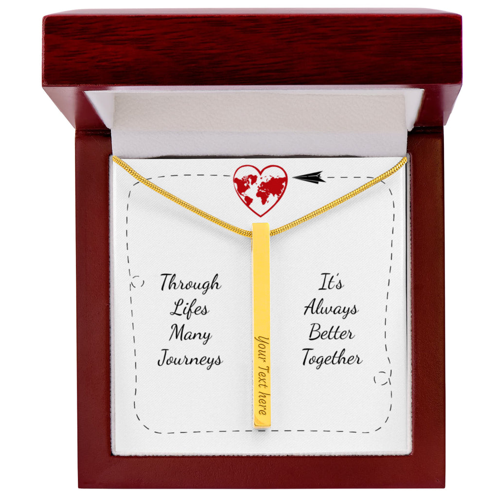 Always Better Together 4-Sided Engraved Stick Necklace