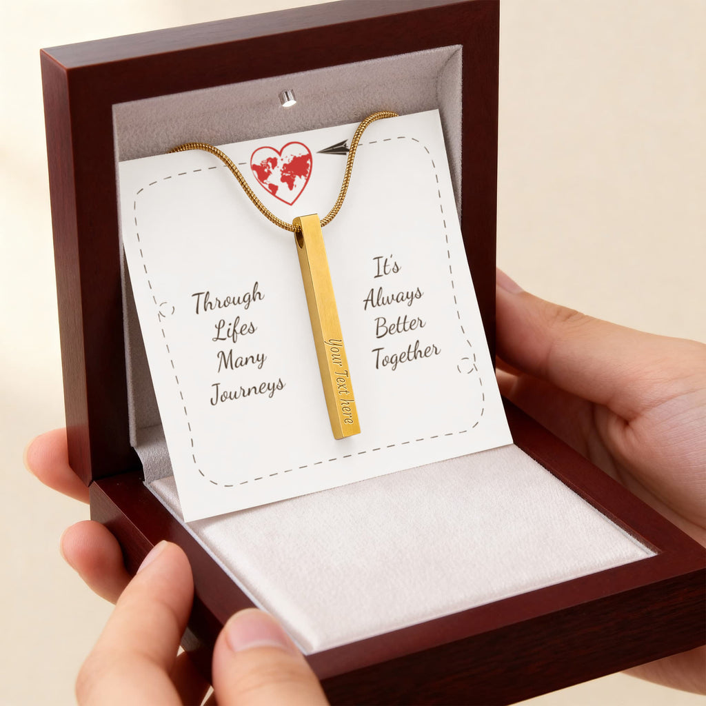 Always Better Together 4-Sided Engraved Stick Necklace