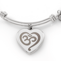 Om Symbol Spiritual Engraved Heart Bangle