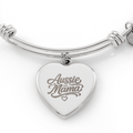 Aussie Mama Luxury Heart Bangle with Engraving