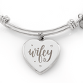 Wifey Engraved Heart Bangle