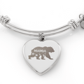 Mama Bear Engraved Heart Bangle