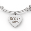 Dog Mum Luxury Heart Bangle with Engraving