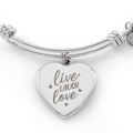 Live Laugh Love Engraved Heart Bangle