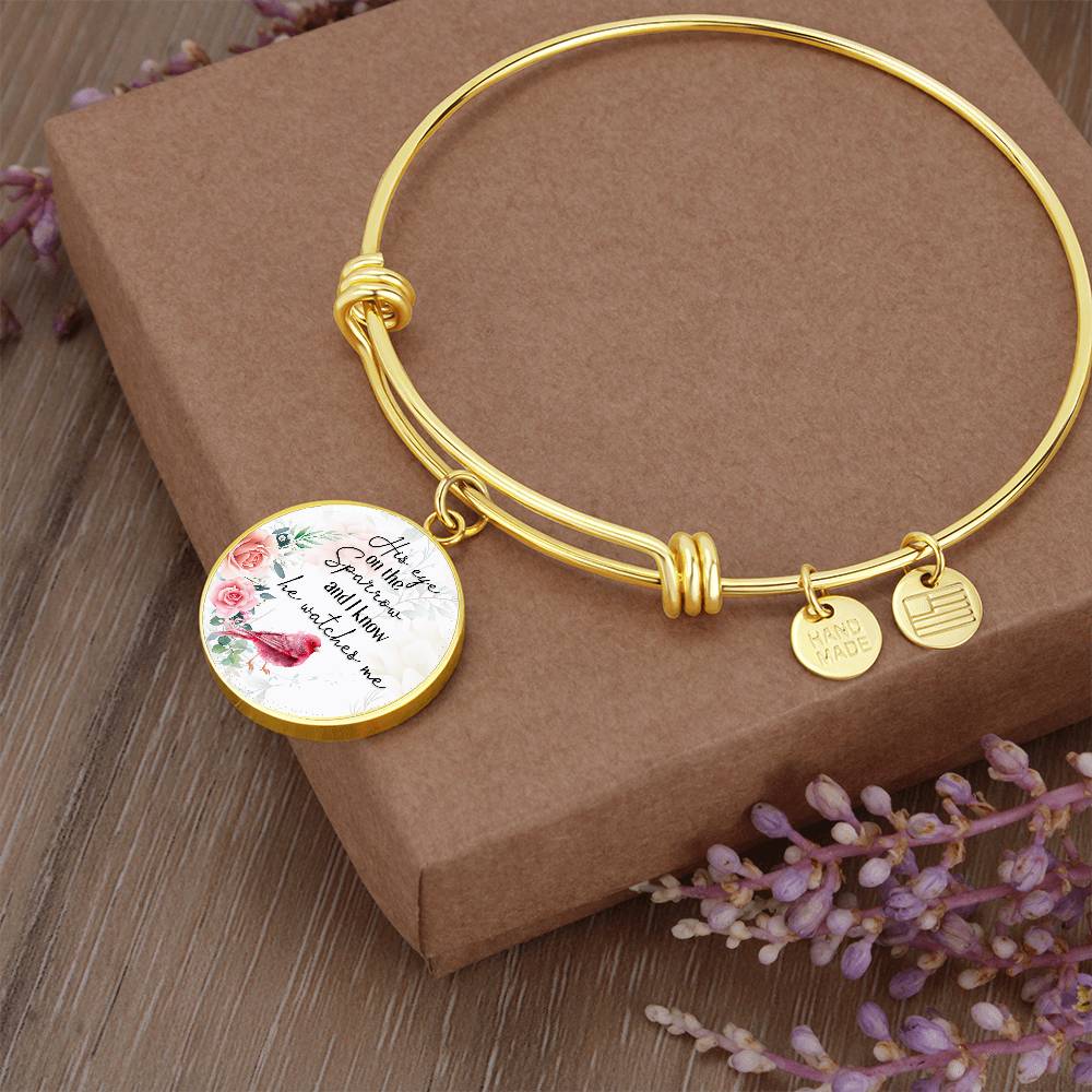 His Eye on the Sparrow He Watches Me Circle Bangle