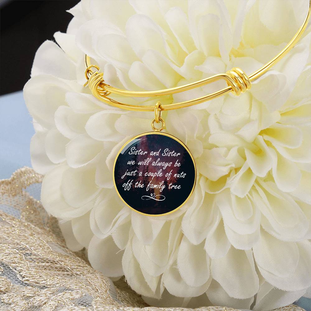 Sister and Sister Couple of Nuts Family Tree Circle Bangle