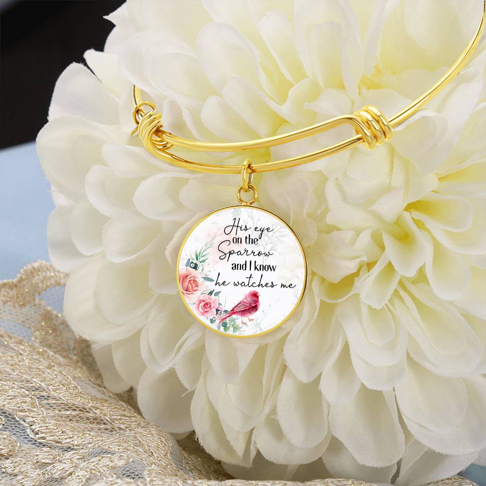 His Eye on the Sparrow He Watches Me Circle Bangle