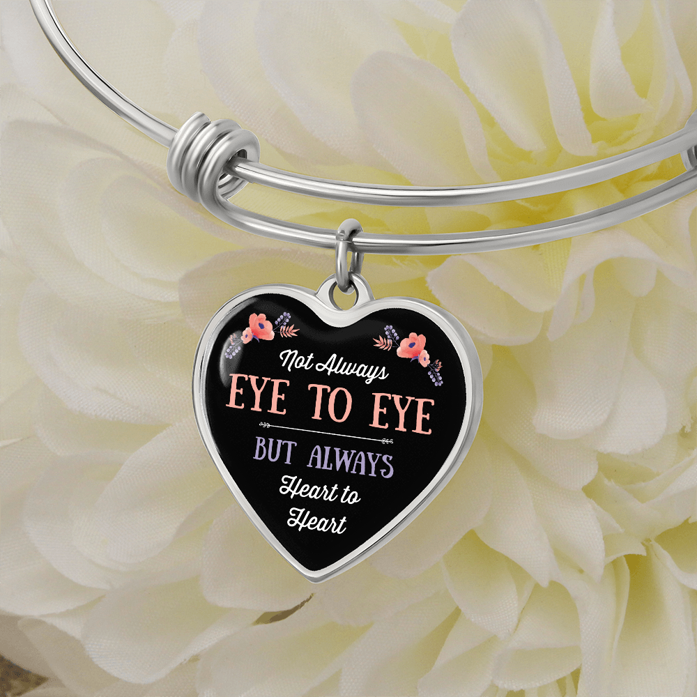 Eye to Eye Heart to Heart Luxury Heart Bangle
