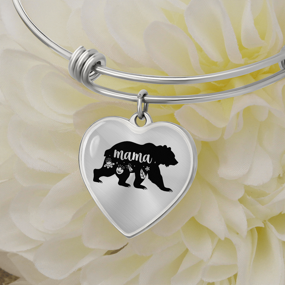 Mama Bear Luxury Heart Bangle