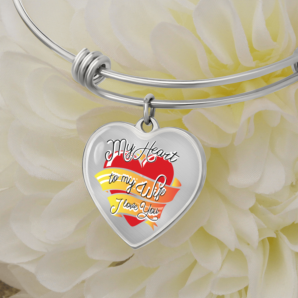 My Heart to My Wife Luxury Heart Bangle