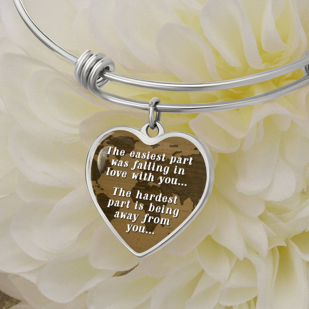 Hardest Part Is Being Away From You Luxury Heart Bangle