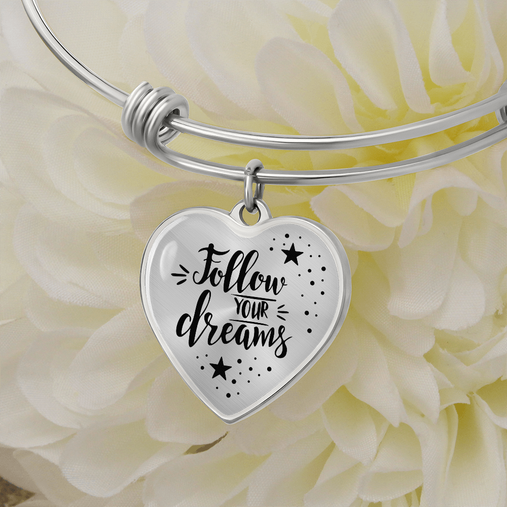 Follow Your Dreams Luxury Heart Bangle