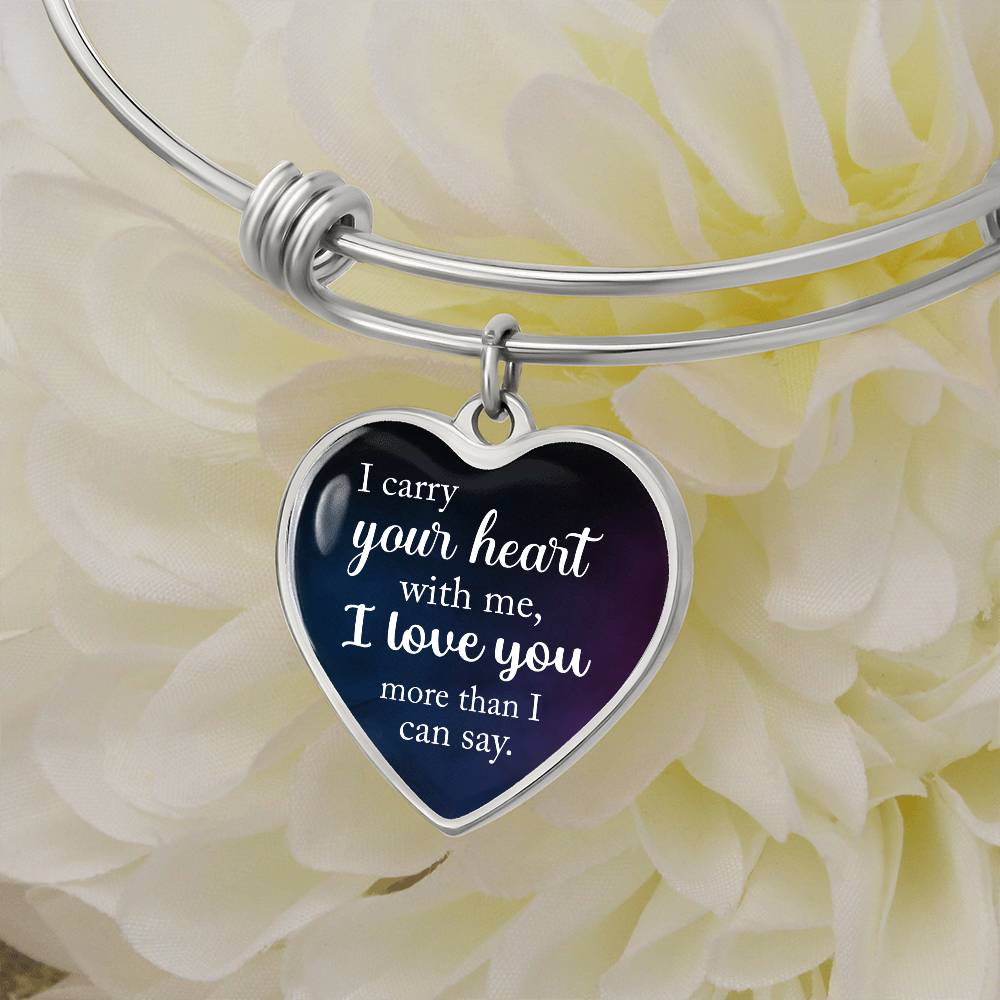 I Carry Your Heart With Me Luxury Heart Bangle
