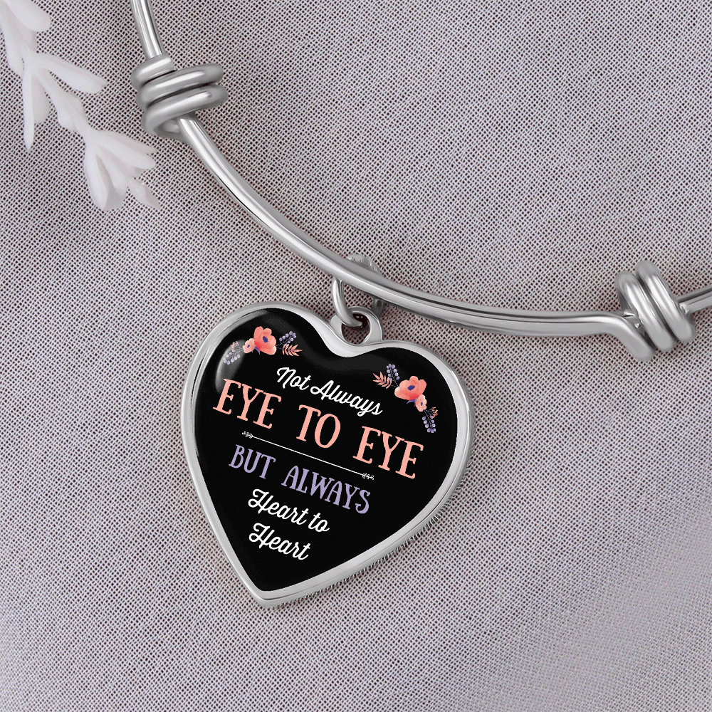 Eye to Eye Heart to Heart Luxury Heart Bangle