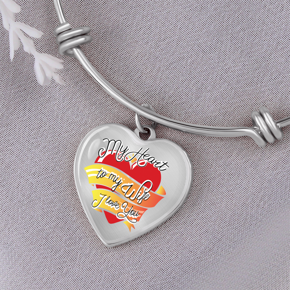 My Heart to My Wife Luxury Heart Bangle