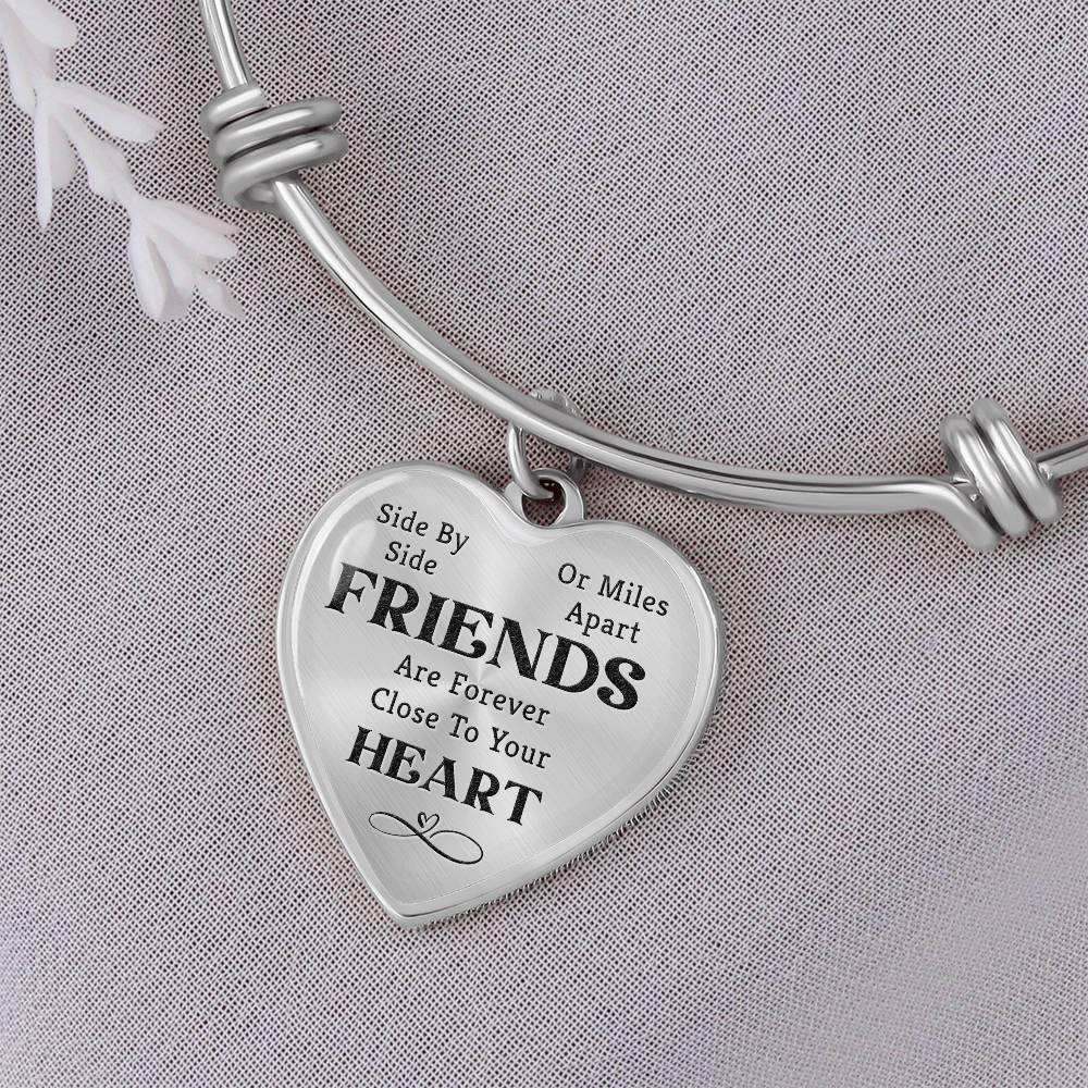 Friends Are Forever Luxury Heart Bangle