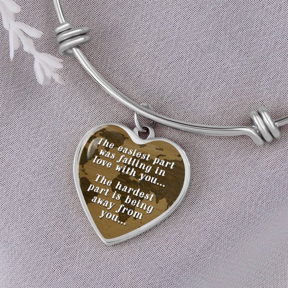 Hardest Part Is Being Away From You Luxury Heart Bangle