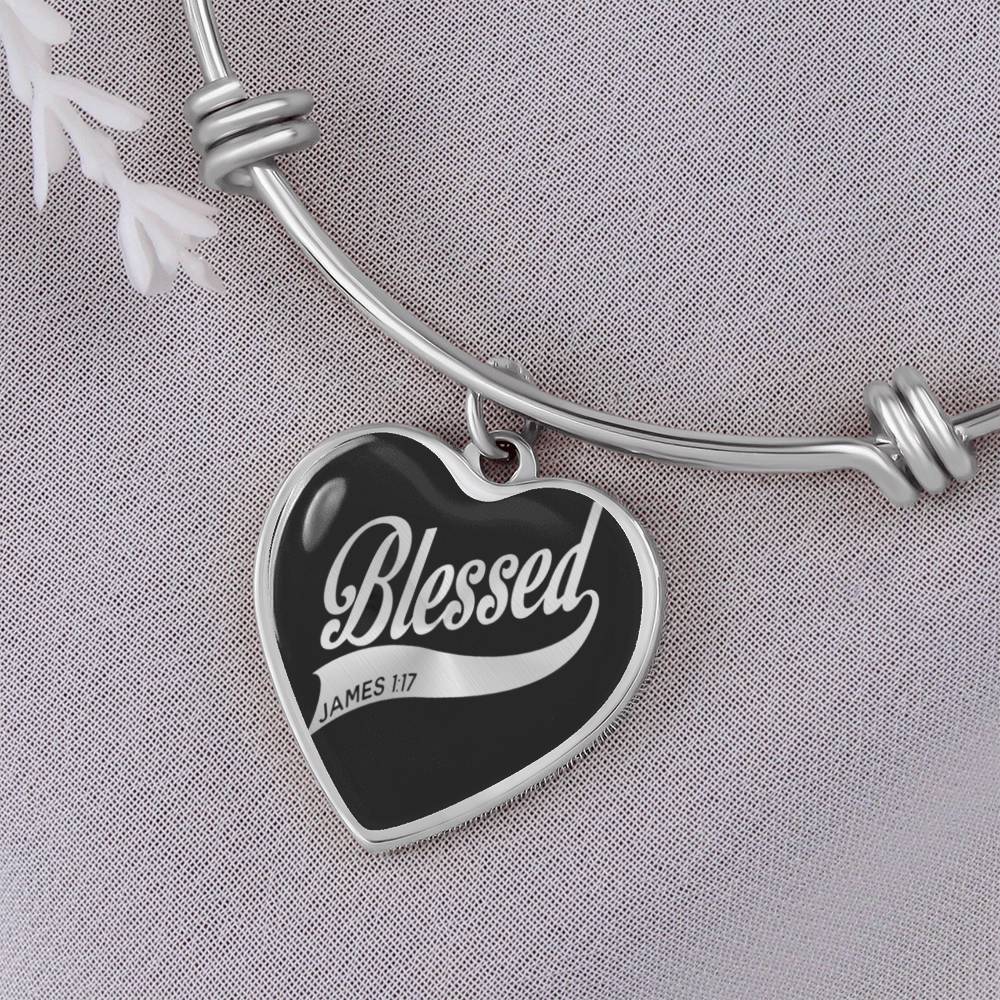 Blessed James 1:17 Luxury Heart Bangle