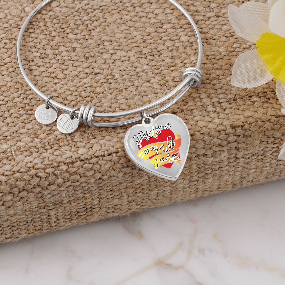My Heart to My Wife Luxury Heart Bangle