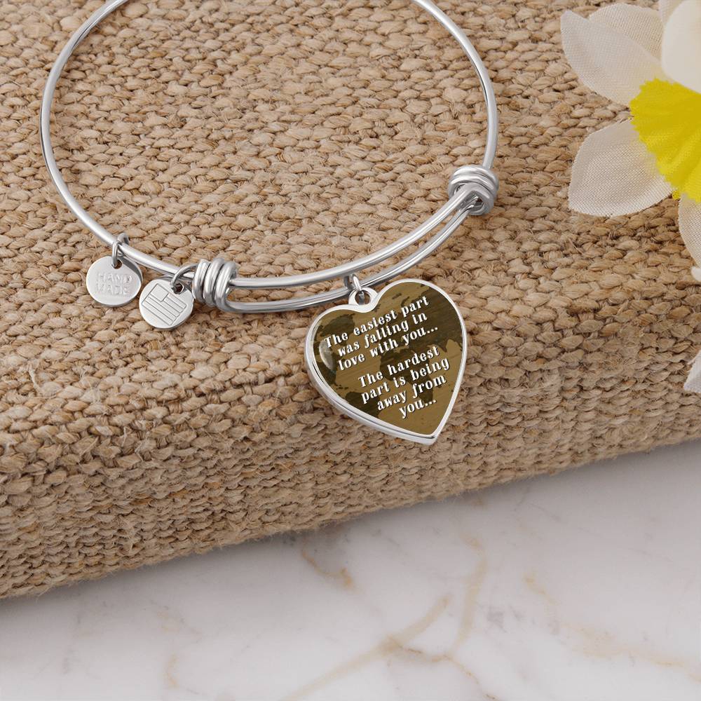 Hardest Part Is Being Away From You Luxury Heart Bangle