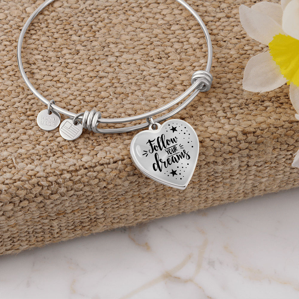 Follow Your Dreams Luxury Heart Bangle
