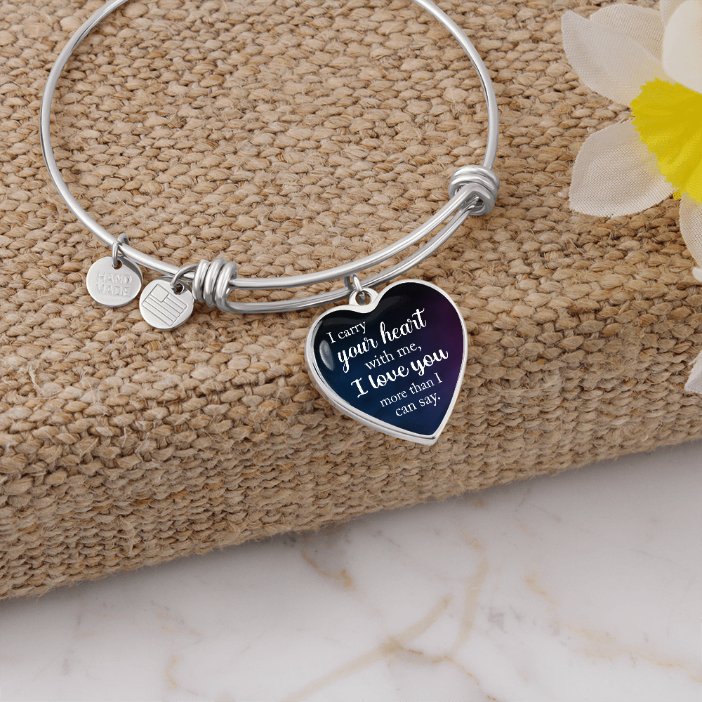 I Carry Your Heart With Me Luxury Heart Bangle