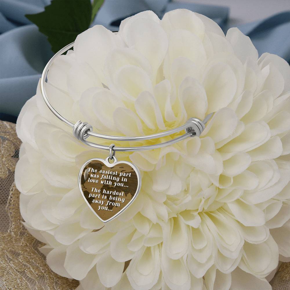 Hardest Part Is Being Away From You Luxury Heart Bangle