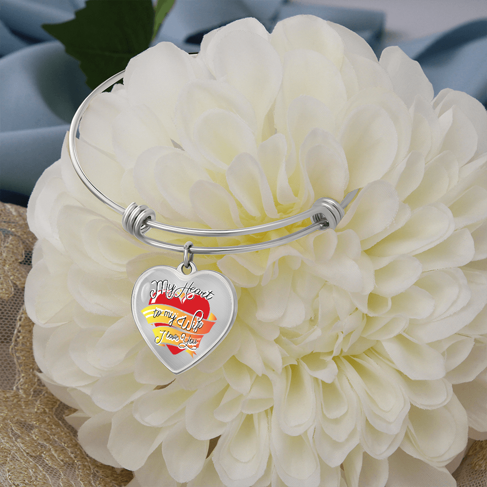 My Heart to My Wife Luxury Heart Bangle