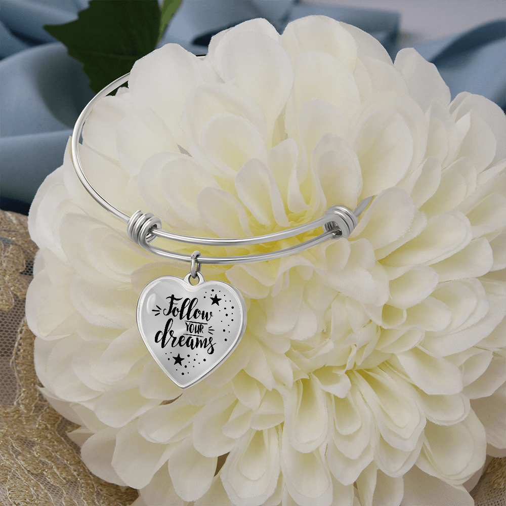 Follow Your Dreams Luxury Heart Bangle