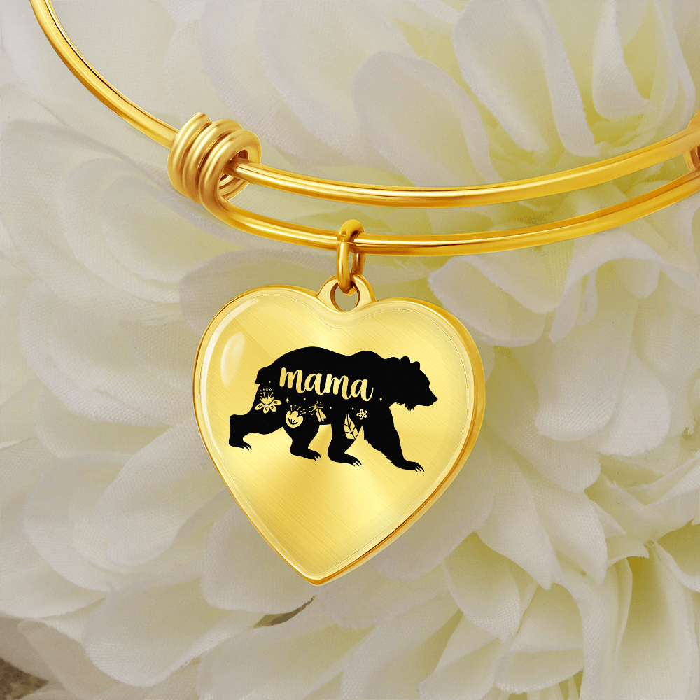 Mama Bear Luxury Heart Bangle