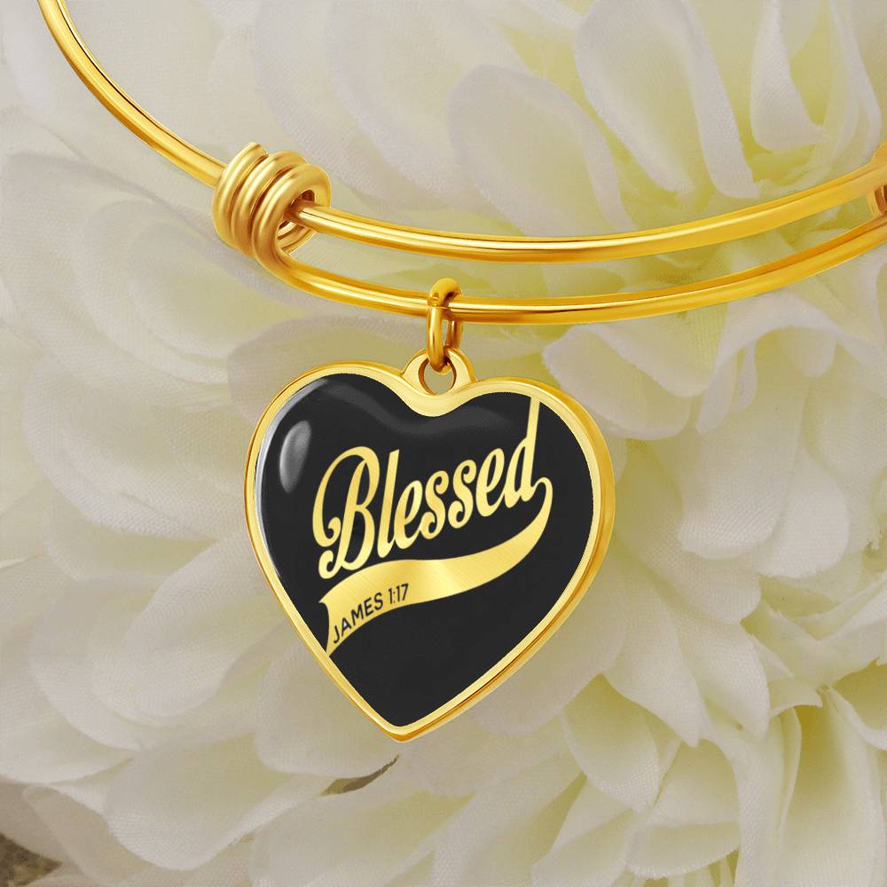 Blessed James 1:17 Luxury Heart Bangle