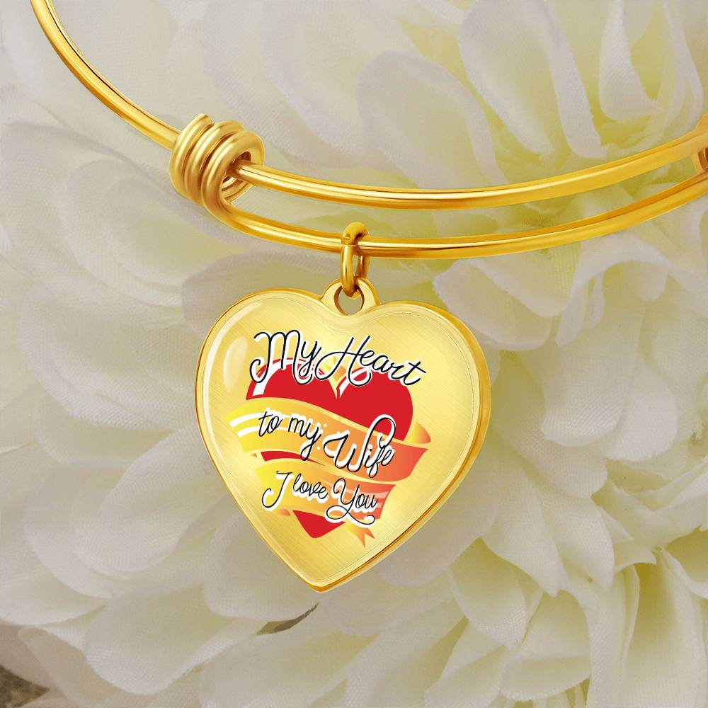 My Heart to My Wife Luxury Heart Bangle