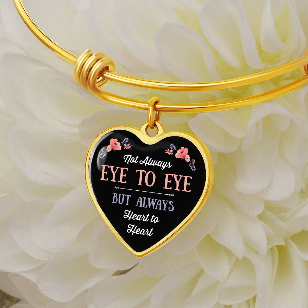 Eye to Eye Heart to Heart Luxury Heart Bangle