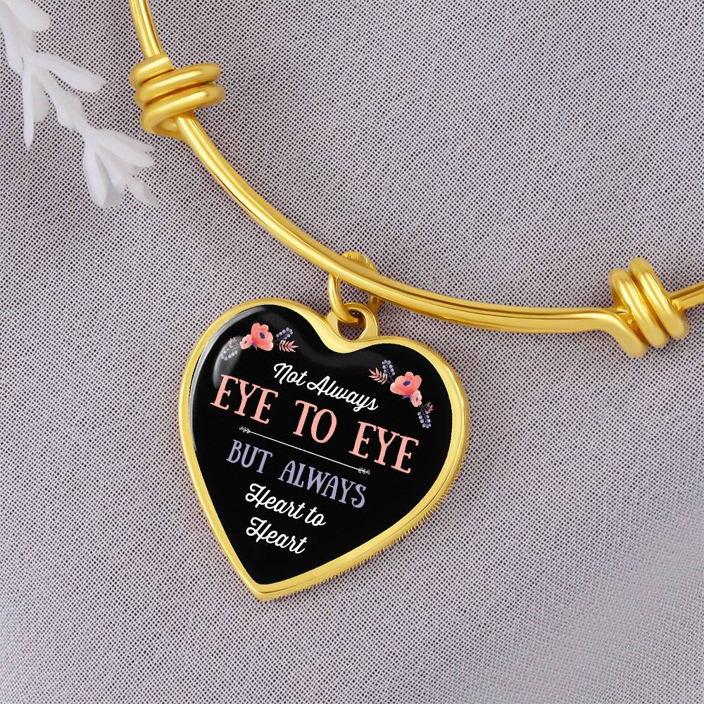 Eye to Eye Heart to Heart Luxury Heart Bangle