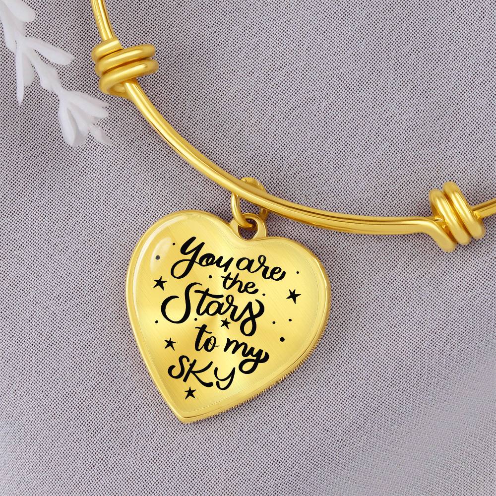 You Are the Stars to My Sky Luxury Heart Bangle